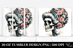 Retro Halloween Image Skull with Hair | 20 oz Tumbler Product Image 1