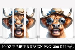 Highland Cow Sun Hat Tumbler | 20 Oz Tumbler Product Image 1