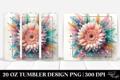 Abstract Pastel Shiny Gerbera made of 20 Oz Tumbler Product Image 1