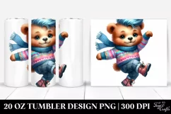 Baby Bear Excited for Winter, High-Res 20 Oz Tumbler Product Image 1