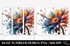 Colorful Watercolor Splash Gerbera 20 oz Tumbler Product Image 1