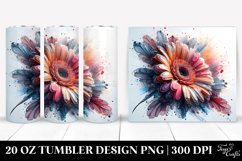 Colorful Watercolor Splash Gerbera 20 oz Tumbler Product Image 1