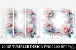 Glossy Peonies, Transparent 20 Oz Tumbler Product Image 1