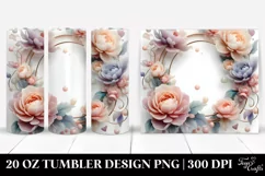 Glossy Peonies, Transparent 20 Oz Tumbler Product Image 1