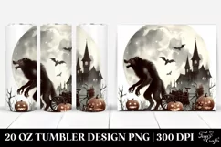 Vintage Halloween with Werewolf | 20 oz Tumbler Product Image 1