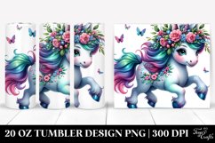 Baby Unicorn Running, Transparent 20 Oz Tumbler Product Image 1