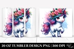 Baby Unicorn Running, Transparent 20 Oz Tumbler Product Image 1