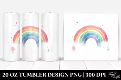 Colorful Pastel Rainbow Clipart, High-Res 20 Oz Tumbler Product Image 1