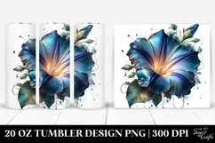 20 Oz Tumbler Sublimation | Glossy Morning Glory with Product Image 1