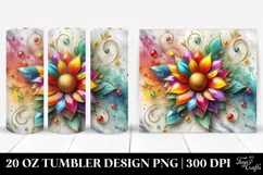 Colorful Sunflower Marble Background | 20 Oz Tumbler Product Image 1