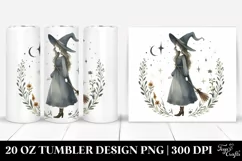 Simple Watercolor Retro Witch, 20 oz Tumbler Product Image 1