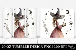 Simple Watercolor Retro Witch, 20 oz Tumbler Product Image 1