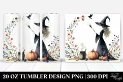 Simple Watercolor Retro Witch, 20 oz Tumbler Product Image 1