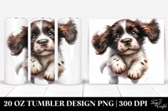 Cute Baby English Springer Spaniel Jumping | 20 oz Tumbler Product Image 1