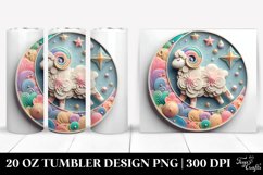 Colorful Pastel Lamb Ornament Clipart, 20 Oz Tumbler Product Image 1