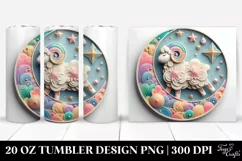 Colorful Pastel Lamb Ornament Clipart, 20 Oz Tumbler Product Image 1
