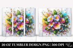 Colorful Wooden Primrose Tumbler Design Product Image 1