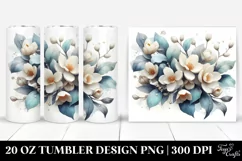 20 Oz Tumbler Sublimation | Colorful Jasmine with Metalic Product Image 1