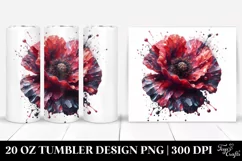 Abstract Detailed Poppy Watercolor Design. 20 Oz Tumbler Product Image 1
