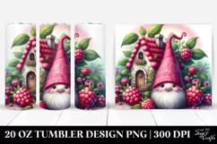 Detailed Gnome Raspberry House Tumbler | 20 Oz Tumbler Product Image 1