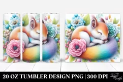 Sleeping Squirrel Flower Tumbler | 20 Oz Tumbler Product Image 1