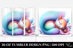 Sleeping Squirrel Flower Tumbler | 20 Oz Tumbler Product Image 1