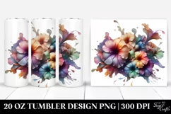 Abstract Pastel Petunia Clipart, High-Res 20 Oz Tumbler Product Image 1