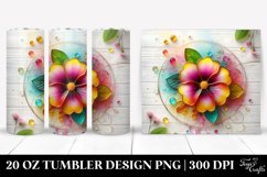 20 Oz Tumbler Sublimation | Colorful Primrose on Wooden Product Image 1