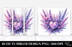 Detailed Vibrant Pastel Lavender Heart Tumbler Product Image 1