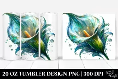 20 Oz Tumbler Sublimation | Shimmery Calla Lily Product Image 2
