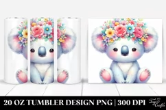 Cute Cartoon Watercolor Koala, 20 oz Tumbler Product Image 1