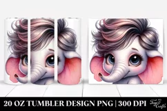 Cute Baby Elephant in Energetic Watercolor | 20 oz Tumbler Product Image 1
