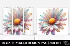 Detailed Pastel Shiny Daisy Tumbler Product Image 1