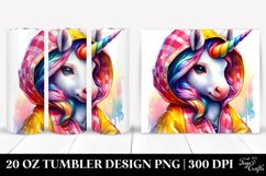 Colorful Baby Unicorn Raincoat. 20 Oz Tumbler Product Image 1