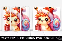 Cute Baby Snail with Santa Hat, Sublimation Clipart Product Image 1