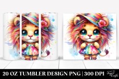 Colorful Baby Lion in Summer Outfit | 20 Oz Tumbler Product Image 1