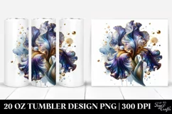 20 Oz Tumbler Sublimation | Iris with Golden Insertions Product Image 1