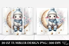 Cute Baby Lamb in Winter Digital Painting | 20 oz Tumbler Product Image 1