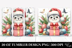 Seal with Christmas Gift Clipart Product Image 1
