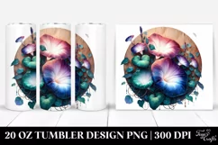Shiny Morning Glory on Wood | 20 Oz Tumbler Product Image 1