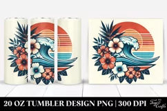 Retro Tropical Flower Surf Tumbler Product Image 1