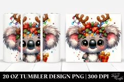 Vibrant Koala with Christmas Lights PNG Product Image 1