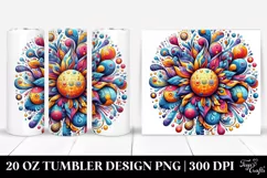 Abstract Colorful Whimsical Sun | 20 Oz Tumbler Product Image 1