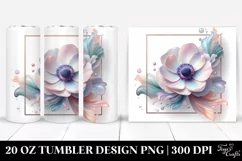Abstract Glossy Anemone Clipart 20 Oz Tumbler Product Image 1