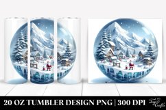 Christmas Watercolor Round Simple Image | 20 oz Tumbler Product Image 1
