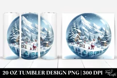 Christmas Watercolor Round Simple Image | 20 oz Tumbler Product Image 1