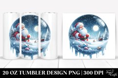 Christmas Watercolor Round Simple Image | 20 oz Tumbler Product Image 1