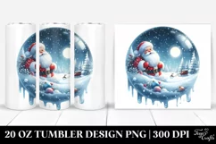 Christmas Watercolor Round Simple Image | 20 oz Tumbler Product Image 1
