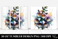 20 Oz Tumbler Sublimation | Shiny Foxglove with Golden Product Image 1