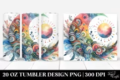 Whimsical Watercolor Half Moon Tumbler Product Image 1